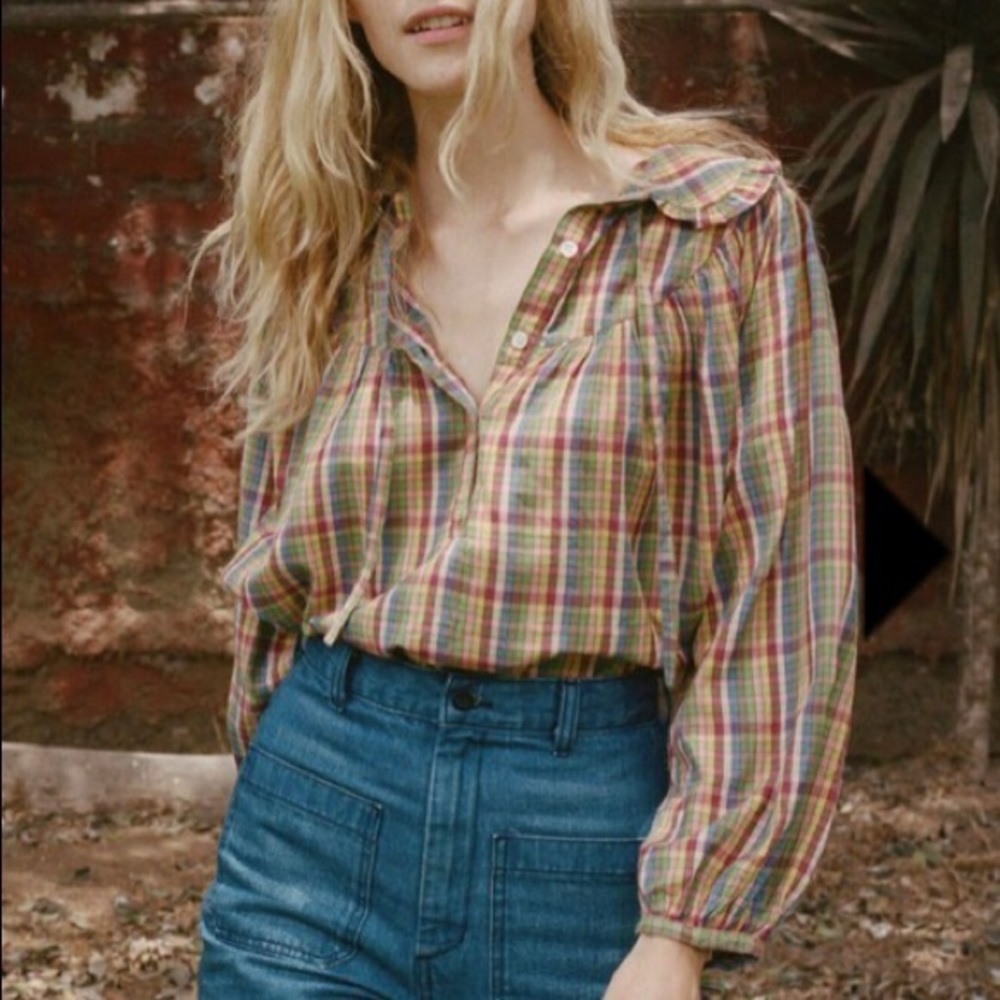 Doen Billie Top | rainbow plaid |